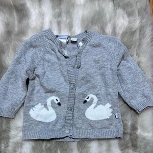 Elegant Baby - Baby Girl Gray Swan Cardigan 100% Cotton 6M